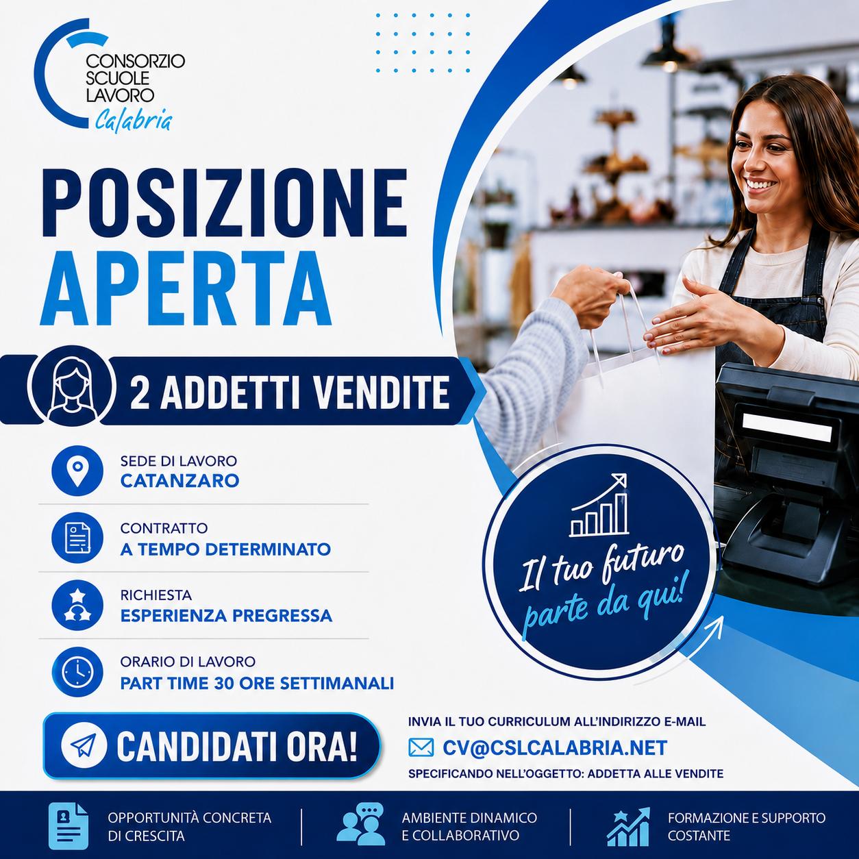 Offerta di lavoro Addetti alle vendite Catanzaro